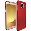 N NEWTOP Cover Compatibile per Samsung Galaxy J7 2017, Custodia TPU MATTE OIL Soft Opaca Morbida Gel Silicone Slim Rifiniture Cromate Flessibile Case Antiurto Posteriore Protettiva (Rosso)