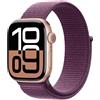 APPLE Watch Series 10 GPS 42mm in alluminio color oro rosa con cinturino Sport Loop prugna