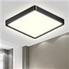 LQWELL® Plafoniera Lampada da soffitto a LED, IP44 Lampada da bagno impermeabile Quadrata piatta 18W 4000K 1600LM Sottile per soggiorno Bagno Camera da letto Cucina Seminterrato Ufficio, 220 * 24mm