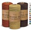 OurTop Corda Macramè 3mm Set, 3mm x 100m Filo Macrame Corda Macramè Filo Morbido Filato Macrame per Fai Da Te, Artigianato, Lavori a Maglia, Lavori Decorativi(Marrone Chiaro, Rosso Mattone, Marrone)
