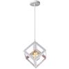 iDEGU Lampadario a sospensione moderno a Forma di Cubo Stile Geometrico E27 Lampada da Soffitto Vintage in Metallo per camera da letto, soggiorno, ristorante - 16cm, Bianco