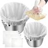 Jinsion 3 Pezzi Sacchetto Filtro,2 Dimensioni Filtrante Latte Vegetale 66 × 56 cm/46 × 40 cm,Garza Alimentare per Filtrare Brodo,Garza Alimentare per Filtrare con Coulisse per per Vino,Caffè,Yogurt(100 Mesh)