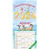 Alpha Edition Agenda familiare Cartoon 2024 - Timer familiare 22 x 45 cm - con date di vacanza - 5 colonne - Planner da parete - con molte informazioni aggiuntive - Alpha Edition: by Silke Leskien