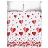 PENSIERI DELICATI Copriletto Matrimoniale 260 x 280 cm, Telo Singolo 100% Cotone Pique, Coperta Salva Letto 2 Piazze, Fantasia Mongolfiera Rosso, 100% Made in Italy