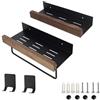 HQTS Mensole da bagno in lega di alluminio nero Mensole da doccia sospese in diverse larghezze di 30 × 9 cm e 30 × 11,5 cm dotate di portasciugamani con 2 ganci in acciaio inossidabile e viti di montaggio