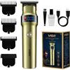 VGR Rasoio per barba da uomo, kit per la cura del viso con lame in ceramica, elettrico, ricaricabile tramite USB-C, batteria da 400 minuti, tagliaunghie senza fili per taglio di capelli calvi, barba