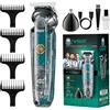 VGR Regolabarba da uomo, senza fili, IPX6, impermeabile, ricaricabile USB-C, accessorio per capelli, naso nasale, orecchio, narice, naso, batteria 180 minuti, tagliaviso lama a T, kit per la cura del
