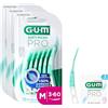 GUM SOFT-PICKS PRO Scovolini interdentali | design curvo per un facile accesso alle aree difficilmente raggiungibili | azione delicata per gengive sensibili ([M - 3x60] +1 bonus sample)