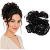 CAISHA XXL Posticcio Capelli Elastici Acconciature Da Sposa Voluminoso Riccio Chignon Marrone Scuro HW21