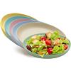 HENGBIRD Set di Piatti in Plastica, 6 Pezzi, 23 cm, per Bambini, Campeggio, Insalata, Pasta, Feste - Lavabili in Lavastoviglie