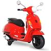HOMCOM Vespa Moto Elettrica per Bambini, 6V Motorino Elettrico per Bambini 3-6 Anni con Musica MP3 USB Scheda TF, Ruote di Supporto, Luci e Suoni, 2-3km/h, 102x50.5x75.5 cm, Rosso