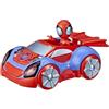 SPIDEY AND HIS AMAZING FRIENDS Hasbro Marvel Spidey e i suoi fantastici amici, veicolo Web-Crawler con tecnologia Glow Tech, giocattolo per età prescolare con luci e suoni, dai 3 anni in su