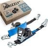 valonic GRIZZLY - 2x 5m XXL Cinghie di fissaggio automatiche con gancio a moschettone, 35mm, 800/1600 Kg, imbottite, certificate TÜV Rheinl. e GS, EN 12195-2 - con cricchetto, nero