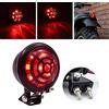 Biqing Rotondo Moto Fanale posteriore Rosso, 12v Motos Fanale posteriore Freno Luce 2.3 inch Moto Luce Stop Lampada con Griglia Nero