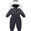 BRONG Bambino Ragazzi Tute da Neve Inverno Pagliaccetto Ragazze Vello Tuta Impermeabile con Cappuccio Pagliaccetti Bambini Cerniera Cappotto Tuta da Sci Vestito Grigio 2-3 Anni