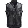 pvucpot Gilet da Motociclista in Pelle da Uomo in Pelle per Equitazione e Gilet con Taglio alla Moda, con Tasche Profonde