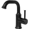 KOPYFANTAP Rubinetto Bagno Lavabo Ottone Nero, Girevole a 360° Rubinetti Lavabo, Miscelatore Monocomando per Bagno, Includere Tubi Flessibili, G3/8