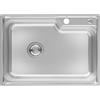 Auralum Lavandino Cucina 1 Vasca 62 * 45CM, Lavello Cucina in Acciaio Inox, Lavabo Cucina con Sifone e Set di Drenaggio, Lavelli da Cucina con 2 Fori di Montaggio