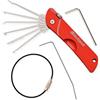 MULTIPICK Coltello tascabile Grimaldelli Set Professionale Rosso [7 strumenti] Kit Grimaldelli - Lockpicking Set - Set di Grimaldelli - Grimaldelli professionali - Lock picking