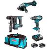 MAKITA Kit MPK18323A (DGA504 + DDF482 + DHR171 + 2 x 3,0 Ah + DC18RC + LXT600)