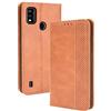 WEIOU Leather Folio Cover per ZTE Blade A51, Custodia in Pelle PU Magnetica Libro Flip Portafoglio con [Funzione Stand]. Marrone