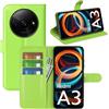 JIUNINE Cover per Xiaomi Redmi A3, Custodia Portafoglio Libro in Pelle Sintetica Antiurto Cover Flip Case con Slot per Schede, Fibbia Magnetica Compatibile con Xiaomi Redmi A3, Marrone