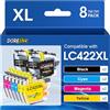 DOREINK LC422XL Cartucce Compatibili con Brother LC422XL LC422 LC 422XLVAL Multipack per Brother MFC-J5340DW MFC-J5345DW MFC-J5740DW MFC-J6540DW MFC-J6940DW MFC-J5340DWE MFC-J6540DWE 8 Pack