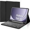 JADEMALL Custodia Tastiera per Samsung Tab A9 8.7 2023, Italiana QWERTY Tastiera Retroilluminata Bluetooth Custodia con Portapenne per Samsung Galaxy Tab A9 8.7 Pollici, Nero