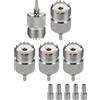 Vecys 5PCS SO-239 UHF Femmina Connettori 50 Ohm SO239 Femmina Jack Crimpare RF Connettore Coassiale Adattatore per RG174 RG316 Cavo Coassiale a Bassa Perdita Compatibile con le Radioamatoriali