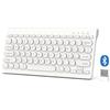 BQSS Tastiera iPad, Tastiera Bluetooth Ricaricabile, Per iPad 9/10 Generazione, iPad Air/Pro/Mini/Samsung tablet S9/Android e Window(White)