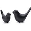 Tibeoyad 2 Statuette di Uccelli in Ceramica, Moderne Sculture per Paesaggio, Giardino, Casa, Ufficio, Desktop, Decorazione (Nero)