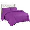 Sapphire Collection - Copripiumino in tinta unita con federe copricuscino in cotone percalle, biancheria da letto, non necessita di stiratura, Fuchsia, Singolo