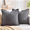 LRartdeco Federe Cuscini Divano Grigio 40x40 in Velluto a Coste Cuscini Decorativi Quadrati Elegante Decorativa per Salotto Moderno Cuscino Cerniera Invisibile per Camera da Letto Set 2 Pezzi