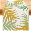 Dokeleen Giallo Runner Tavola Moderno Verde Foglie Runner da Tavolo Moderno 33x183cm Decorazioni per Tovaglie Lavabile Poliestere Cucina per Cena Compleanno Festa Regalo Matrimonio
