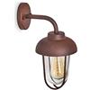 hofstein Lampada da parete per esterni Poznan, lampada in metallo/vetro color ruggine, lampada dal design retrò per la zona d'ingresso, E27, lampada da esterno con vetro vero, senza lampadina/e