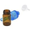 M&M Smartek Dosatore con cucchiaio e imbuto Set porzionatore Sniff Snuff Bottle Sniffer Dispenser in vetro e plastica, dimensioni con imbuto (blu - marrone)