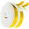 YANKUIRUI Nastro Sigillante Guarnizione 20mmx10mm/4m per Porte Finestre Nastro Adesivo in Schiuma Guarnizione in Gomma Contro le Correnti d'aria Fredda/Anti-collisione/Assorbente/Antipolvere, Bianco