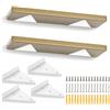 SENENQU 4 Pezzi Reggimensola a Scomparsa 140 x 130 mm Bianco, Staffe Mensole in Ferro da Parete, Supporti per Mensole con Viti, Staffa Mensola per Cucina, Soggiorno e Garage
