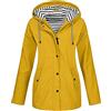 AIchenYW Giacca bomber da donna per il tempo libero, elegante, trench, giacca lunga e confortevole, casual, alla moda, impermeabile stagionale, per attività all'aria aperta, giallo., M