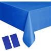 YAAVAAW 2 Pezzi Tovaglie Usa e Getta Blu Copritavolo, 137*274cm Decorazioni Incoronazione Re Carlo Tovaglie da Pranzo Copritavolo in Plastica Blu per Feste, Picnic, Matrimonio, Decorazioni per Feste di