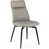 Konte.Design Set di poltroncine LAWRENCE in ecopelle tortora e gambe acciaio nero