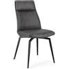 Konte.Design Set di poltroncine LAWRENCE in ecopelle antracite e gambe acciaio nero