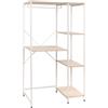 Mobile lavatrice janet bianco e legno, 100x60x177 cm