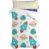 Happy Friday HappyFriday Set copripiumino Mr Fox Space Rocket multicolore 2 pezzi