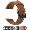 Fullmosa Cinturino in Pelle 22mm per Orologio, Cinturini Smartwatch Compatible con Huawei Watch GT 2/3 46mm, Samsung Galaxy Watch 46mm, Galaxy Watch 3 45mm, Amazfit GTR 2e, Marrone + Fibbia Nera