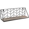 GICOS SRL Gicos Mensola bacheca in Metallo Forma Rettangolare con ripiano in Legno 45 * 12 * 15 cm Shabby Chic IAB-752025