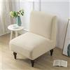 Highdi Jacquard Fodera Copripoltrona Senza Braccioli Elasticizzato, Copridivano Coprisedie Accent con Schienale 1 Posto Lavabili Removibili Coprisedia per Sala da Pranzo Soggiorno (Beige)