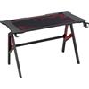 Scrivania Gaming Moderna con Tappetino Mouse Maxi e Accessori, 120x58x75cm - Rosso e Nero