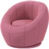 Poltroncina Mini Moderna in Peluche con Imbottitura Spessa, 60x56x48cm, Rosa