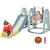 DecHome Set da Gioco Bambini 5 Anni Altalena,Scivolo,Canestro e Scaletta 05A813F